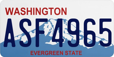 WA license plate ASF4965