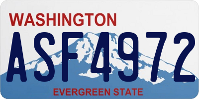 WA license plate ASF4972
