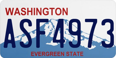 WA license plate ASF4973