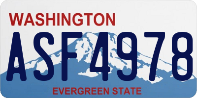 WA license plate ASF4978