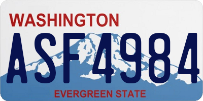 WA license plate ASF4984