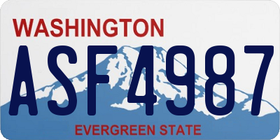 WA license plate ASF4987