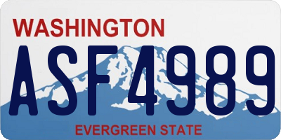 WA license plate ASF4989