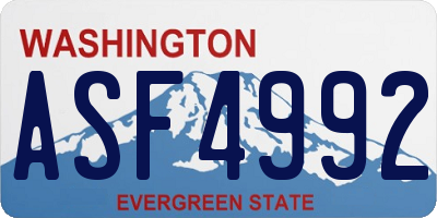WA license plate ASF4992