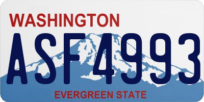 WA license plate ASF4993