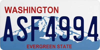 WA license plate ASF4994