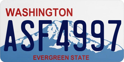 WA license plate ASF4997
