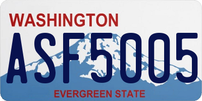 WA license plate ASF5005