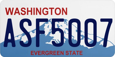 WA license plate ASF5007