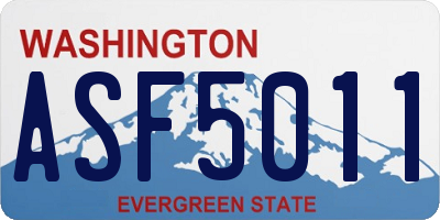 WA license plate ASF5011