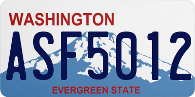 WA license plate ASF5012