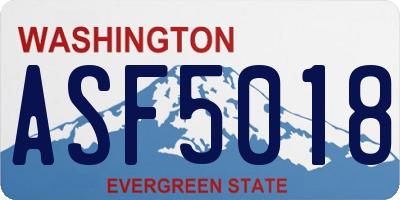 WA license plate ASF5018