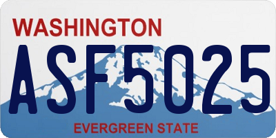 WA license plate ASF5025