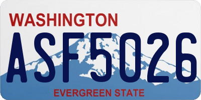 WA license plate ASF5026