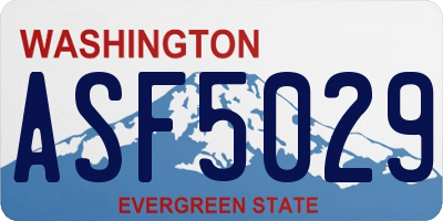 WA license plate ASF5029