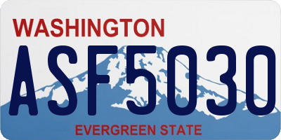 WA license plate ASF5030
