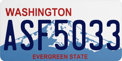 WA license plate ASF5033