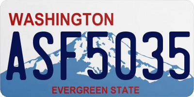 WA license plate ASF5035