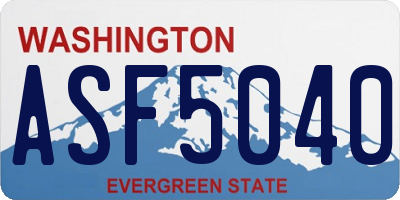 WA license plate ASF5040