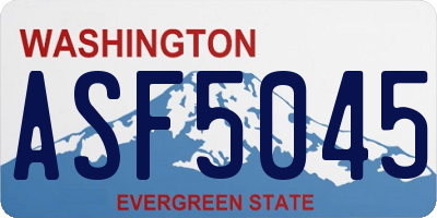WA license plate ASF5045