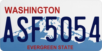 WA license plate ASF5054