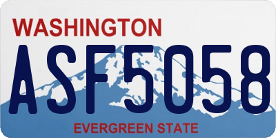 WA license plate ASF5058