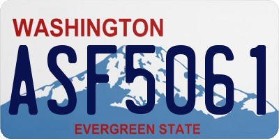 WA license plate ASF5061