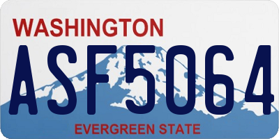WA license plate ASF5064