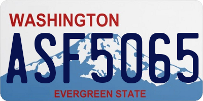 WA license plate ASF5065
