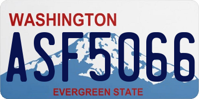 WA license plate ASF5066