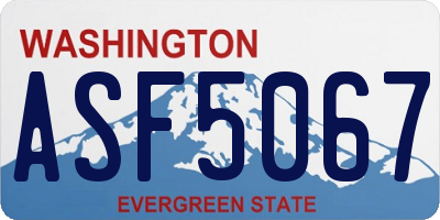 WA license plate ASF5067