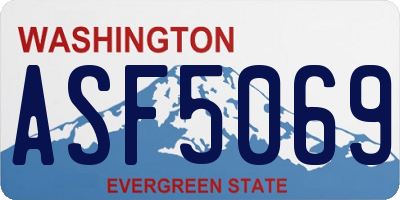 WA license plate ASF5069