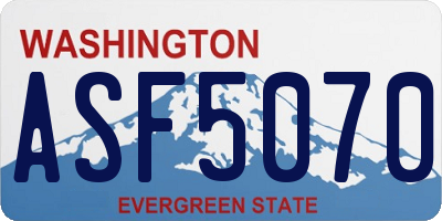 WA license plate ASF5070