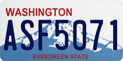 WA license plate ASF5071