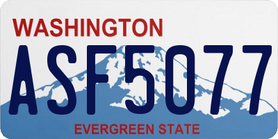 WA license plate ASF5077