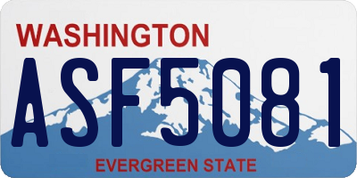 WA license plate ASF5081