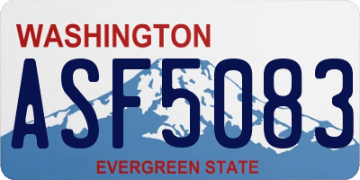 WA license plate ASF5083