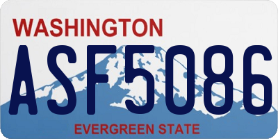 WA license plate ASF5086