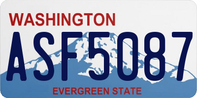 WA license plate ASF5087