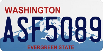 WA license plate ASF5089