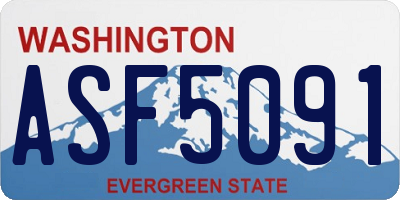 WA license plate ASF5091