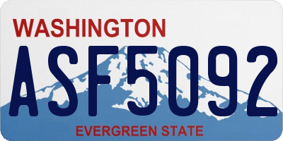 WA license plate ASF5092