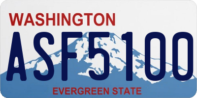 WA license plate ASF5100
