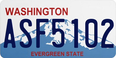 WA license plate ASF5102
