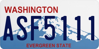 WA license plate ASF5111