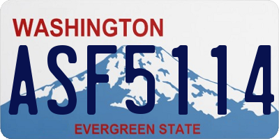 WA license plate ASF5114