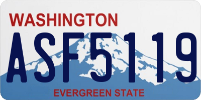 WA license plate ASF5119