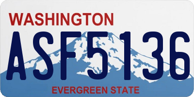 WA license plate ASF5136
