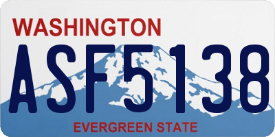 WA license plate ASF5138
