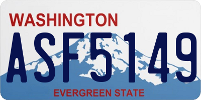 WA license plate ASF5149